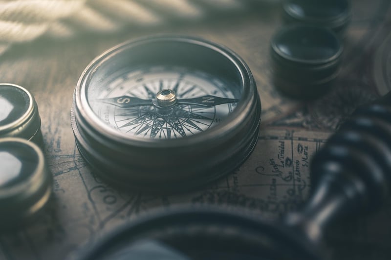 Old map and compass